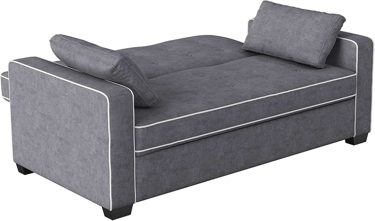 Ainsley Loveseat With Pull Out Sleeper Microfiber Charcoal