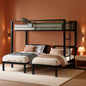 Triple Bunk Bed For Three Kids Built In Desk Black
