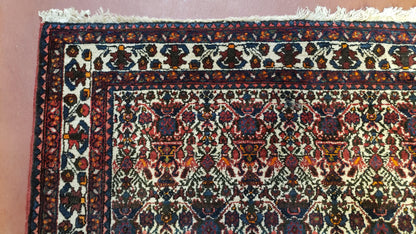 3.6 x 5 Hand-Knotted Vase Rug Floral Turkish Tribal Village Weaving Zagros Vintage Carpet Home Office Wool Area Rug 3x5 Persian Rug 4x5