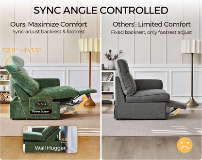 Green Oversized Power Recliner Sofa For Living Room