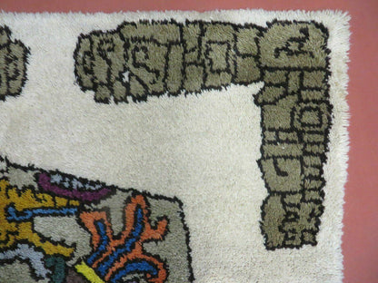 4' X 7' Vintage Handmade Knotted Tribal Nomadic Shag Wool Rug Carpet Prince