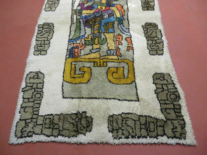 4' X 7' Vintage Handmade Knotted Tribal Nomadic Shag Wool Rug Carpet Prince
