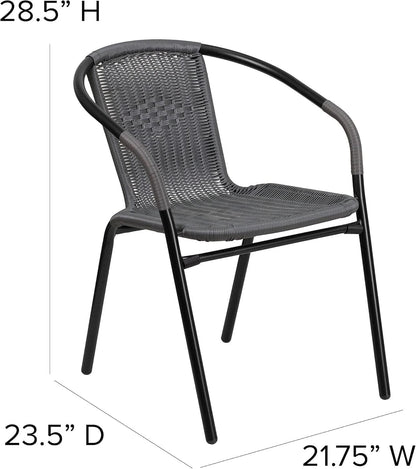 Modern Stackable Rattan Dining Chairs Set for Outdoor