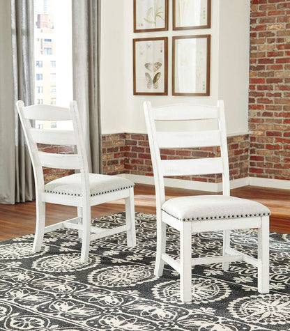 Vintage Farmhouse Cushioned Dining Chairs Whitewash 2 Pack