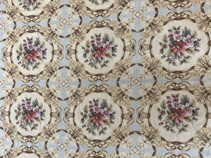Chinese Needlepoint Rug 8x11, Handmade Wool Needlepoint Carpet, Vintage, Sky Blue