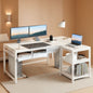 53In LShaped Computer Desk With Power Outlets Home Office