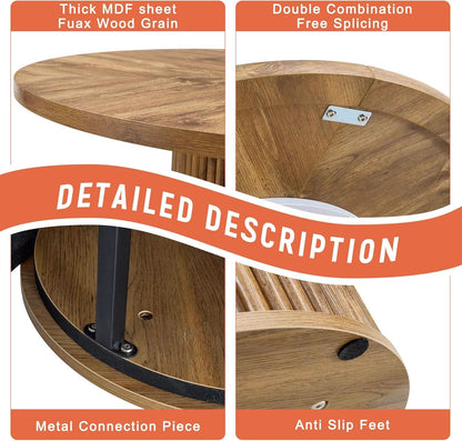 Round Dining Table Set For Four Engineered Wood Finish