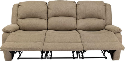 Charles 80In Triple Recliner RV Sofa Oatmeal Zero Wall