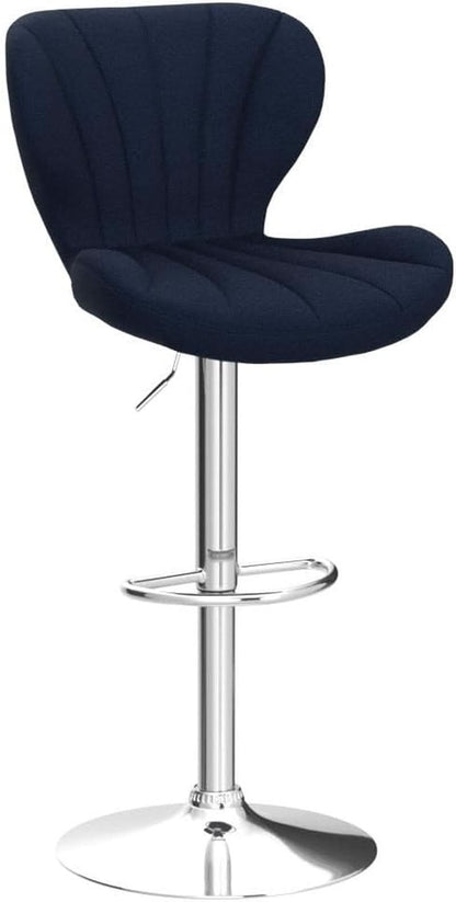 Blue Velvet Adjustable Swivel Bar Stools Set of 2 Modern