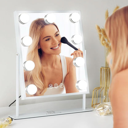 White Vanity Mirror With Light 10X Magnification LED
