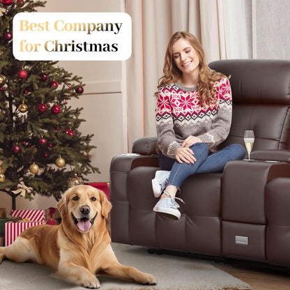 Reclining Massage Loveseat With USB Ports And Wall Hugger