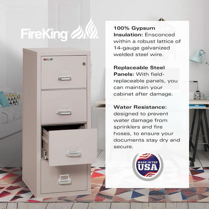 Vertical 4 Drawer Fire Safe File Cabinet 1 Hour Fire Rated