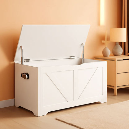 Cloud White PremiumStorage DeluxeBench With Hinges