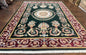 Aubusson Rug 9x12, Dark Green, European Design, Vintage Fine Handmade Carpet, Elegant