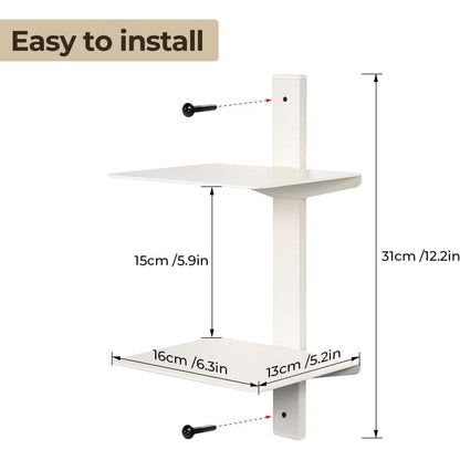 Invisible Floating Bookshelf Wall Mounted 8 Tier White