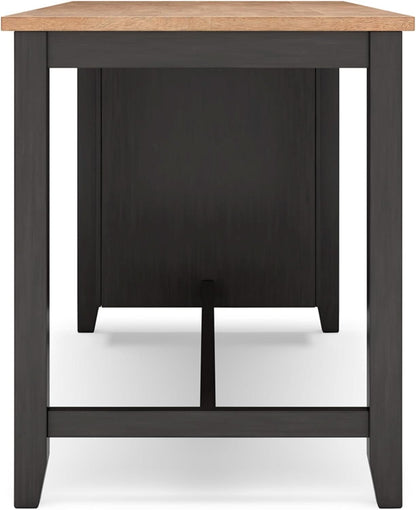 Counter Height Dining Table With 3 Shelves Trestle Base