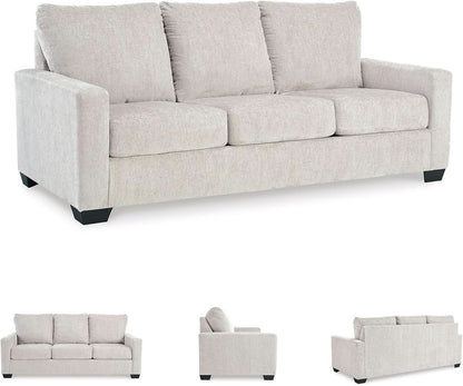 White Queen Upholstered Sleeper Sofa With Gel Memory Foam