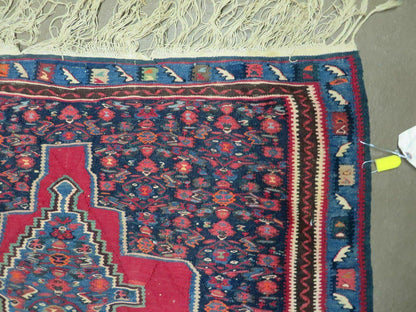 4' X 5' Antique Handmade Turkish Wool Kilim Flat weave Rug Blanket Tribal