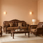 4 Piece Living Room Set With Sofa Loveseat Chair And Coffee Table Brown Chenille