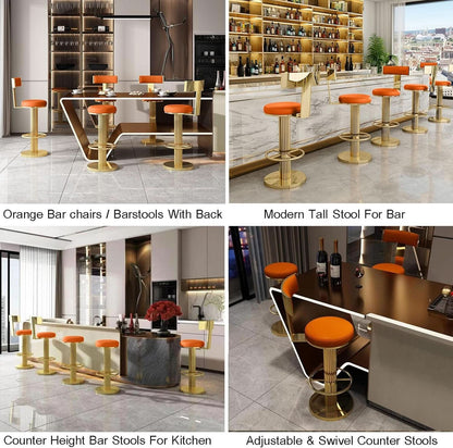 Modern Adjustable Counter Height Bar Stools with Back