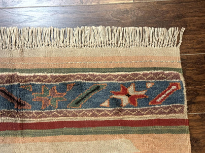 Turkish Kilim Rug 2.5 x 4.7, Flatweave Bohemian Blanket Rug, Wall Hanging Tapestry Rug