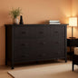Fluted Contemporary White Dresser With Black Handles