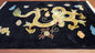 Rare Antique Chinese Art Deco Rug 6x9 with Dragon, Black Chinese Carpet 6 x 9, Hand Knotted Wool Area Rug