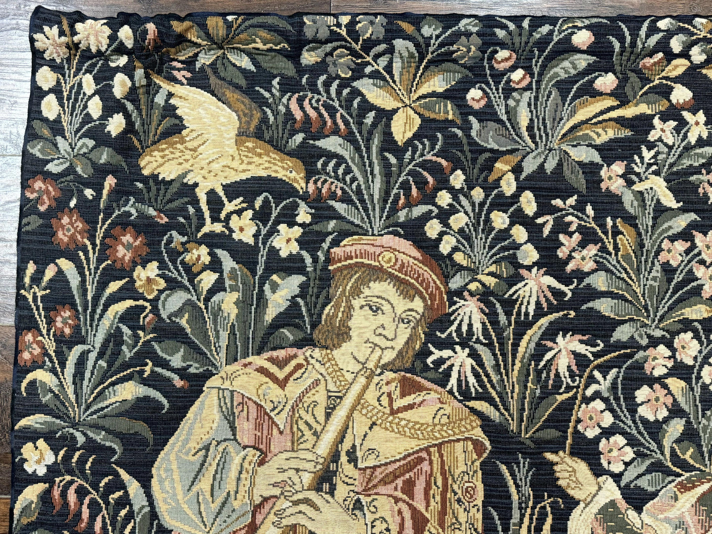 Vintage Belgium Tapestry 4x5, The Concet Musicians, Green