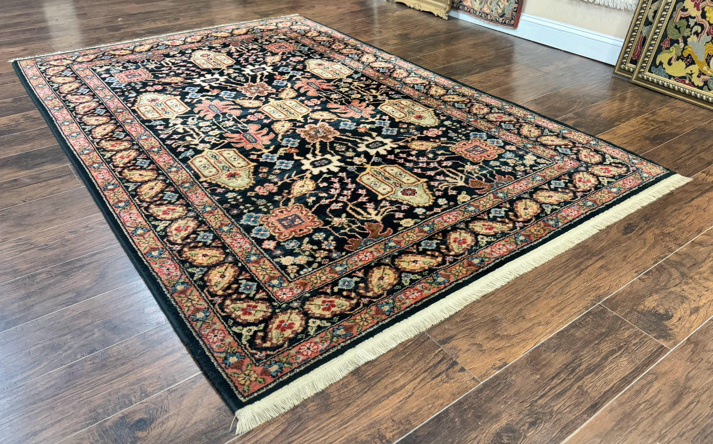 Karastan Rug 5.9 x 8.6, Chahar Mahal #604, Wool Vintage Discontinued Karastan Carpet