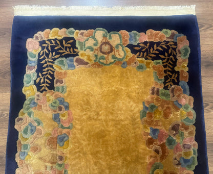 Chinese Wool Rug 3x5, Vintage Carpet, Handmade