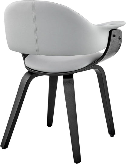 Adalyn Faux Leather Dining Room Accent Chair Gray Black Wood Base