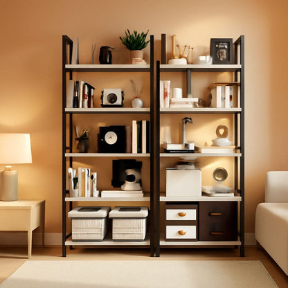 5-Tier Bookshelf for Home Office Scratch-Resistant