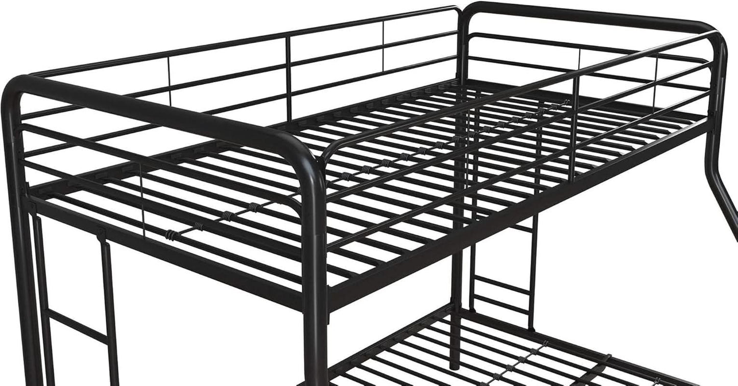 Dusty Metal Bunk Bed Frame Twin Over Full Black Finish