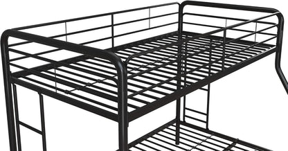 Dusty Metal Bunk Bed Frame Twin Over Full Black Finish