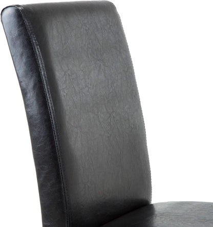 Modern PU Upholstered Dining Chairs Black Cushioned Seats