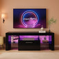 Black LED TV Stand With Large Storage Drawer For TVs Up To 55 Inches