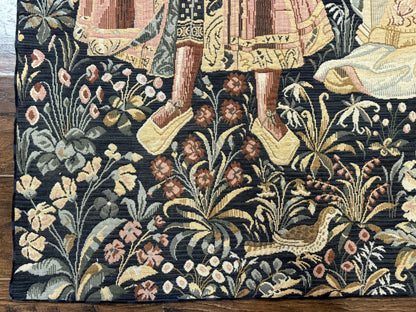 Vintage Belgium Tapestry 4x5, The Concet Musicians, Green