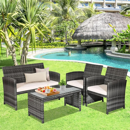 Weather Resistant Rattan Patio Furniture Set for Outdoors