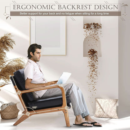 Modern Black Accent Chair With Thick Cushioned Seat