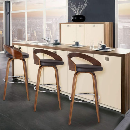 Sonia 26 Inch Counter Height Bar Stool Walnut Brown