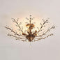Bronze Five Light Vintage Crystal Chandelier Dimmable