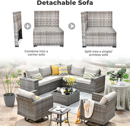 Modern Modular Outdoor Wicker Sectional Sofa Set