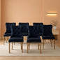 Velvet Wingback Dining Chairs Set Of 6 Mid Century Modern