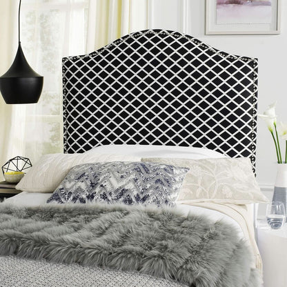 Stylish Black and White Lattice Headboard for Bedrooms