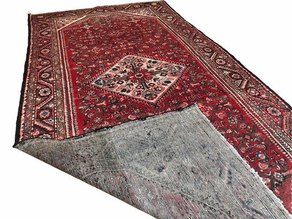 5.5 X 10 Antique Handmade Wool Tribal Gallery Rug All Over Red Runner Corridor