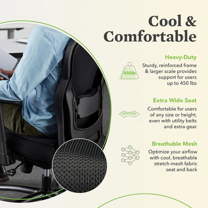 Wave Big And Tall Office Chair 450 Lb Capacity Ergonomic