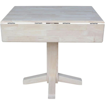 Square Dual Drop Leaf Dining Table With Butcher Block Top