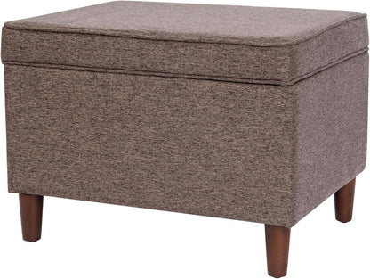 Chocolate Brown Contemporary Storage Ottoman With Lid