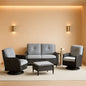 Six Piece Wicker Patio Set Brown With Swivel Chairs