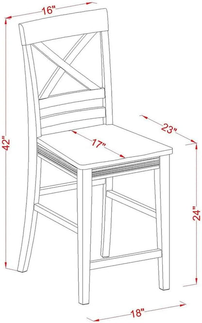 Quincy Counter Height Bar Stool Set Of 2 Buttermilk And Cherry